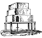 Bastida de torno. Fuente: El castillo medieval. J. Jiménez Esteban.