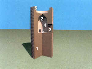 Secci&oacute;n de una atalaya cil&iacute;ndrica y elementos de la misma. (J.E. Murcia Serrano.)